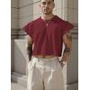 image:imageSOLY HUX Mens Short Sleeve Crew Neck Cropped T Shirts Summer Basic Baggy Tee TopsSolid Burgundy