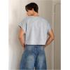 image:imageSOLY HUX Mens Short Sleeve Crew Neck Cropped T Shirts Summer Basic Baggy Tee TopsSolid Grey