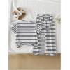 image:imageSOLY HUX Toddler Girls Striped Print 2 Piece Outfit Short Sleeve T Shirt and Pants Summer ClothesBlack and White