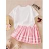image:imageSOLY HUX Toddler Girls Summer 2 Piece Set Cherry Graphic T Shirt and Pleated Mini Skirts Cute Preppy ClothesWhite and Pink