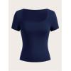 image:imageSOLY HUX Womens 3 Piece Square Neck T Shirts Summer Short Sleeve Fitted Dressy Casual TopsBlack Grey Dark Blue