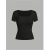image:imageSOLY HUX Womens 3 Piece Square Neck T Shirts Summer Short Sleeve Fitted Dressy Casual TopsBlack Grey Red