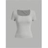 image:imageSOLY HUX Womens 3 Piece Square Neck T Shirts Summer Short Sleeve Fitted Dressy Casual TopsBlack Grey Red