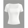 image:imageSOLY HUX Womens 3 Piece Square Neck T Shirts Summer Short Sleeve Fitted Dressy Casual TopsMulticolor