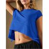 image:imageSOLY HUX Womens Athletic Shirts Crew Neck Cap Sleeve Crop Tops Workout Outdoor TShirt Summer OutfitsRoyal Blue