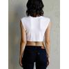 image:imageSOLY HUX Womens Deep V Neck Cap Sleeve T Shirt Knot Front Casual Summer TopsSolid White