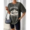 image:imageSOLY HUX Womens Oversized Graphic Tees Drop Shoulder Half Sleeve Loose Casual T Shirt TopsDark Grey Graphic