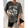 image:imageSOLY HUX Womens Oversized Graphic Tees Drop Shoulder Half Sleeve Loose Casual T Shirt TopsDark Grey Graphic