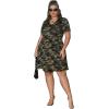 image:imageSOLY HUX Womens Plus Size Camo Print V Neck Short Sleeve Casual T Shirt DressMulticoloured
