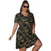 image:imageSOLY HUX Womens Plus Size Camo Print V Neck Short Sleeve Casual T Shirt DressMulticoloured