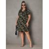 image:imageSOLY HUX Womens Plus Size Camo Print V Neck Short Sleeve Casual T Shirt DressMulticoloured