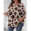 image:imageSOLY HUX Womens Plus Size Camo T Shirt Crewneck 34 Sleeve Oversized Tees Casual Summer TopsBeige Leopard