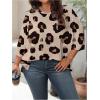 image:imageSOLY HUX Womens Plus Size Camo T Shirt Crewneck 34 Sleeve Oversized Tees Casual Summer TopsBeige Leopard