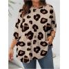 image:imageSOLY HUX Womens Plus Size Camo T Shirt Crewneck 34 Sleeve Oversized Tees Casual Summer TopsBeige Leopard