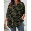 image:imageSOLY HUX Womens Plus Size Camo T Shirt Crewneck 34 Sleeve Oversized Tees Casual Summer TopsGreen Camo