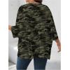 image:imageSOLY HUX Womens Plus Size Camo T Shirt Crewneck 34 Sleeve Oversized Tees Casual Summer TopsGreen Camo
