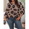 image:imageSOLY HUX Womens Plus Size Camo T Shirt Crewneck 34 Sleeve Oversized Tees Casual Summer TopsMulticolor Leopard