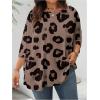 image:imageSOLY HUX Womens Plus Size Camo T Shirt Crewneck 34 Sleeve Oversized Tees Casual Summer TopsMulticolor Leopard