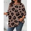 image:imageSOLY HUX Womens Plus Size Camo T Shirt Crewneck 34 Sleeve Oversized Tees Casual Summer TopsMulticolor Leopard