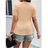 image:imageSOLY HUX Womens Plus Size Deep V Neck Twist Front T Shirts Short Sleeve Summer Tunic Tops Ruffle Flowy TeesPure Beige