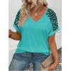 image:imageSOLY HUX Womens Plus Size Short Sleeve T Shirts V Neck Heart Graphic Summer Tee TopsBlue Leopard