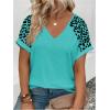 image:imageSOLY HUX Womens Plus Size Short Sleeve T Shirts V Neck Heart Graphic Summer Tee TopsBlue Leopard