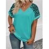 image:imageSOLY HUX Womens Plus Size Short Sleeve T Shirts V Neck Heart Graphic Summer Tee TopsBlue Leopard