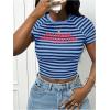 image:imageSOLY HUX Womens Striped Graphic Cropped T Shirts Y2k Short Sleeve Fitted Tee TopsBlue Letter