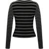 image:imageSOLY HUX Womens Striped Long Sleeve T Shirts Scoop Neck Fitted Aesthetic Tees Y2k Grunge TopBlack and Grey