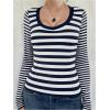 image:imageSOLY HUX Womens Striped Long Sleeve T Shirts Scoop Neck Fitted Aesthetic Tees Y2k Grunge TopBlue and White Striped