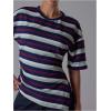 image:imageSOLY HUX Womens Striped T Shirt Short Sleeve Split Asymmetrical Hem Tee Casual Summer TopsBlue Striped
