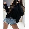 image:imageSOLY HUX Womens Twist Backless Top Cut Out Oversized Long Sleeve Going Out T ShirtsPlain Black