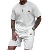 image:imageSOLY HUX Mens 2 Piece Summer Outfits Letter Short Sleeve T Shirt Tops and Shorts Set TracksuitWhite Letter