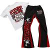 image:imageSOLY HUX Mens Graphic Summer Outfits Y2k Grunge Short Sleeve T Shirt Pants Set Hip Hop Streetwear 2 PieceWhite Black Multi