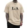 image:imageSOLY HUX Mens Graphic Tees Letter Print Los Angeles Short Sleeve Vintage T Shirt Casual Summer TopsKhaki Letter