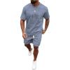 image:imageSOLY HUX Mens Short Sets Short Sleeve Outfit Summer Tracksuit T Shirt and Shorts Sports ClothesPlain Blue