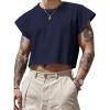 image:imageSOLY HUX Mens Short Sleeve Crew Neck Cropped T Shirts Summer Basic Baggy Tee TopsDark Blue