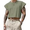 image:imageSOLY HUX Mens Short Sleeve Crew Neck Cropped T Shirts Summer Basic Baggy Tee TopsOlive Green