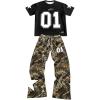 image:imageSOLY HUX Mens Summer 2 Piece Set Graphic Short Sleeve T Shirts and Camo Pants Tracksuit OutfitsBlack Multi