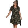 image:imageSOLY HUX Womens Plus Size Camo Print V Neck Short Sleeve Casual T Shirt DressMulticoloured