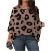 image:imageSOLY HUX Womens Plus Size Camo T Shirt Crewneck 34 Sleeve Oversized Tees Casual Summer TopsMulticolor Leopard