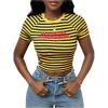 image:imageSOLY HUX Womens Striped Graphic Cropped T Shirts Y2k Short Sleeve Fitted Tee TopsYellow Striped