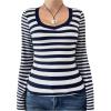 image:imageSOLY HUX Womens Striped Long Sleeve T Shirts Scoop Neck Fitted Aesthetic Tees Y2k Grunge TopBlue and White Striped