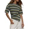 image:imageSOLY HUX Womens Striped T Shirt Short Sleeve Split Asymmetrical Hem Tee Casual Summer TopsMulticolor Striped