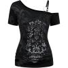 image:imageSOLY HUX Womens Y2K Gothic Tops Off The Shoulder Graphic Tees Short Sleeve Vintage T Shirt Emo Grunge Alt ClothesBlack Graphic