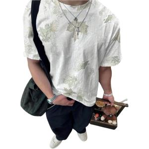 image:imageSOLY HUX Mens Camo T Shirt Short Sleeve Maple Leaf Print Vintage Tees Summer Tops StreetwearWhite Leaf