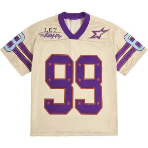 image:imageSOLY HUX Mens Jersey Y2k Baggy Shirts Graphic Tees Oversized V Neck Tshirts Summer TopsBeige Purple Graphic