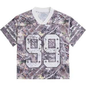 image:imageSOLY HUX Mens Jersey Y2k Baggy Shirts Graphic Tees Oversized V Neck Tshirts Summer TopsBrown Camo