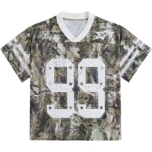 image:imageSOLY HUX Mens Jersey Y2k Baggy Shirts Graphic Tees Oversized V Neck Tshirts Summer TopsCamo Number