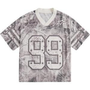 image:imageSOLY HUX Mens Jersey Y2k Baggy Shirts Graphic Tees Oversized V Neck Tshirts Summer TopsGrey Camo
